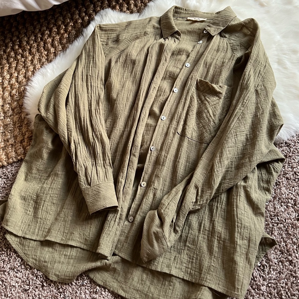 green oversized over piece